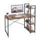 Bestier 47inch Small Gaming Computer Desk with Shelves for Home Office - Brown