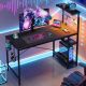 Bestier 44-Inch Gaming Desk with RGB LED Lighting and 4-Tier Reversible Storage - Black USBBYCZ-H101111D-BLKG-X