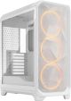 Fractal Design - Meshify 3 RGB ATX mATX White Chassis with Clear TG Side Panel Mid-Tower PC Case - White