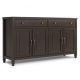 Simpli Home - Connaught Large Sideboard Buffet Storage Cabinet - Dark Chestnut Brown