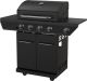 Nexgrill 4 Burner Gas Grill Side Burner Full Cabinet includes Charcoal Tray - Black