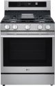LG - 6.3 Cu. Ft. Freestanding Gas True Convection Smart Range with EasyClean, Air Fry and Premium Handle - Stainless Steel LRGN6325X
