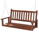Costway 2-Person Wooden Outdoor Porch Swing Heavy Duty Patio Hanging Bench Chair - Brown
