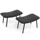Costway - Set of 2 Patio Rattan Ottoman with Padded Quick Dry Foam & Heavy-Duty Metal Legs - Mix Brown