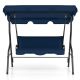Costway Patio 3 Seats Canopy Swing Glider Hammock Steel Frame Cushioned Backyard - Navy