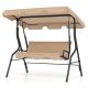 Costway Patio 3 Seats Canopy Swing Glider Hammock Steel Frame Cushioned Backyard - Beige