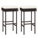 Costway Patio Rattan Barstools Set of 2 Outdoor Wicker Bar Height Chairs with Footrest - Off White,Mix Brown