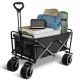 Bestier Heavy-Duty Wagon Cart with Adjustable Handlebar Bottle Holders & Storage Pocket - Black