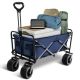 Bestier Heavy-Duty Wagon Cart with Adjustable Handlebar Bottle Holders & Storage Pocket - Blue