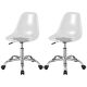 Costway - Set of 2 Rolling Acrylic Armless Desk Chair Swivel Vanity Ghost Chair Adjustable - Clear