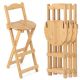 Costway Set of 4 Bamboo Folding Barstools Counter Height Dining Chairs Installation Free - Natural