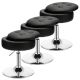 Costway Set of 3 AdjustableÂ Metal Vanity Stool 360Â° Swivel Storage Makeup Chair with Tray - Black