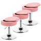 Costway Set of 3 Adjustable Metal Vanity Stool 360Â° Swivel Storage Makeup Chair with Tray - Pink