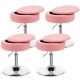 Costway - Set of 4 AdjustableÂ Vanity Stool 360Â° Swivel Storage Makeup Chair with Tray - Pink