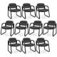 Costway - Waiting Room Chair Set of 10 with Sled Base and Padded Arm Rest Home - Black