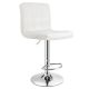 Costway Adjustable Armless Bar Stool Swivel Kitchen Counter Bar Chair PU Leather Mid Back - White