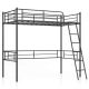 Costway Twin Size Metal Loft Bed Single Loft Bunk Bed with Full-Length Guardrail - Black