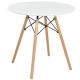 Costway - Dining Table Round Modern Dining Table 31.5'' W/Solid Wooden Leg For Kitchen - White