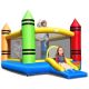 Costway Inflatable Bounce House Kids Jumping Castle w/ Slide&Ocean Balls Blower Excluded - Multicolor