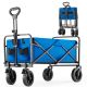 Bestier - CollapsibleWagon Cart ,330 lbs Quantity Portable Utility Wagon with Adjustable Handbar for Camping,Shopping,Outdoor - Blue