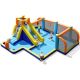 Costway Giant Soccer-Themed Inflatable Water Slide Bouncer W/ Splash Pool Without Blower - Multicolor