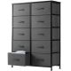 Bestier - 10 Drawer 11.8 in. Fabric Storage Tower Dresser Wooden Top Without mirror for Kid Room, Closet, Entryway, Nursery - Gray