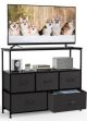 Bestier - 7 Drawer 12 in. Fabric Storage Tower Dresser Wooden Top Without mirror for Kid Room, Closet, Entryway, Nursery - Black