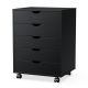 Bestier - Storage Cabinet 5 Drawers 18.7 in.W Dressers with Wheels Mobile Organizer Drawers for Office, Bedroom, Home - Black