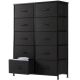 Bestier - 10 Drawer 11.8 in. Fabric Storage Tower Dresser Wooden Top Without mirror for Kid Room, Closet, Entryway, Nursery - Black