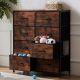 Bestier - 8 Drawer 11.8 in. Fabric Storage Tower Dresser Wooden Top Without mirror for Kid Room, Closet, Entryway, Nursery - Brown