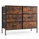 Bestier - 6 Drawer 13.8 in. Fabric Storage Tower Dresser Wooden Top Without mirror for Kid Room, Closet, Entryway, Nursery - Brown