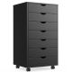Bestier - Storage Cabinet 7 Drawers 18.7 in.W Dressers with Wheels Mobile Organizer Drawers for Office, Bedroom, Home - Black