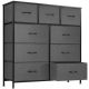 Bestier - 9 Drawer 11.8 in. Fabric Storage Tower Dresser Wooden Top Without mirror for Kid Room, Closet, Entryway, Nursery - Gray