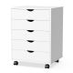 Bestier - Storage Cabinet 5 Drawers 18.7 in.W Dressers with Wheels Mobile Organizer Drawers for Office, Bedroom, Home - White