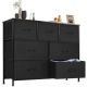 Bestier - 7 Drawer 11.8 in. Fabric Storage Tower Dresser Wooden Top Without mirror for Kid Room, Closet, Entryway, Nursery - Black