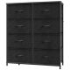 Bestier - 8 Drawer 11.8 in. Fabric Storage Tower Dresser Wooden Top Without mirror for Kid Room, Closet, Entryway, Nursery - Black