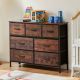 Bestier - 7 Drawer 11.8 in. Fabric Storage Tower Dresser Wooden Top Without mirror for Kid Room, Closet, Entryway, Nursery - Brown