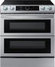 Samsung - 6.3 cu. ft. Flex Duo™ Front Control Slide-in Electric Range with Smart Dial, Air Fry & Wi-Fi - Stainless Steel