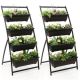 Costway - 2PCS 5 FT 4-Tier Vertical Raised Garden Bed Elevated Planter w/4 Container Boxes - Black + Brown