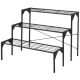 Costway - 3 Tier Shelf Flower Plant Display Stand Rack Large Modern Black Metal Heavy Duty - Black