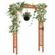 Costway - Arbor Over 7FT High Wooden Garden Arch Trellis Pergola Outdoor Patio Plant - Yellow
