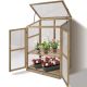 Costway - Garden Portable Wooden GreenHouse Cold Frame Raised Plants Shelves Protection - Natural
