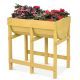 Costway - Raised Wooden V Planter Elevated Vegetable Flower Bed Free Standing Planting with liner - Yellow