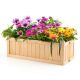 Costway - Outdoor Wooden Planter Box Folding Raised Garden Plant Container w/Drainage Hole - Natural