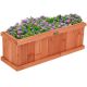 Costway - 28 Inch Wooden Flower Planter Box Garden Yard Decorative Window Box Rectangular - Natural
