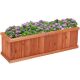 Costway - 40 Inch Wooden Flower Planter Box Garden Yard Decorative Window Box Rectangular - Natural