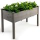 Costway - Wooden Raised Vegetable Garden Bed Elevated Grow Vegetable Planter - Gray