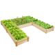Costway - Raised Garden Bed Wooden Garden Box Planter Container U-Shaped Bed 92.595x11in - Natural