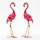Costway - 2-Piece Metal Flamingo Garden Statue Sculpture Set Yard Lawn Decoration - Pink