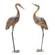 Costway - 2-Piece Metal Crane Garden Statue Sculpture Set Outdoor Yard Lawn Decoration - Gradient Colored